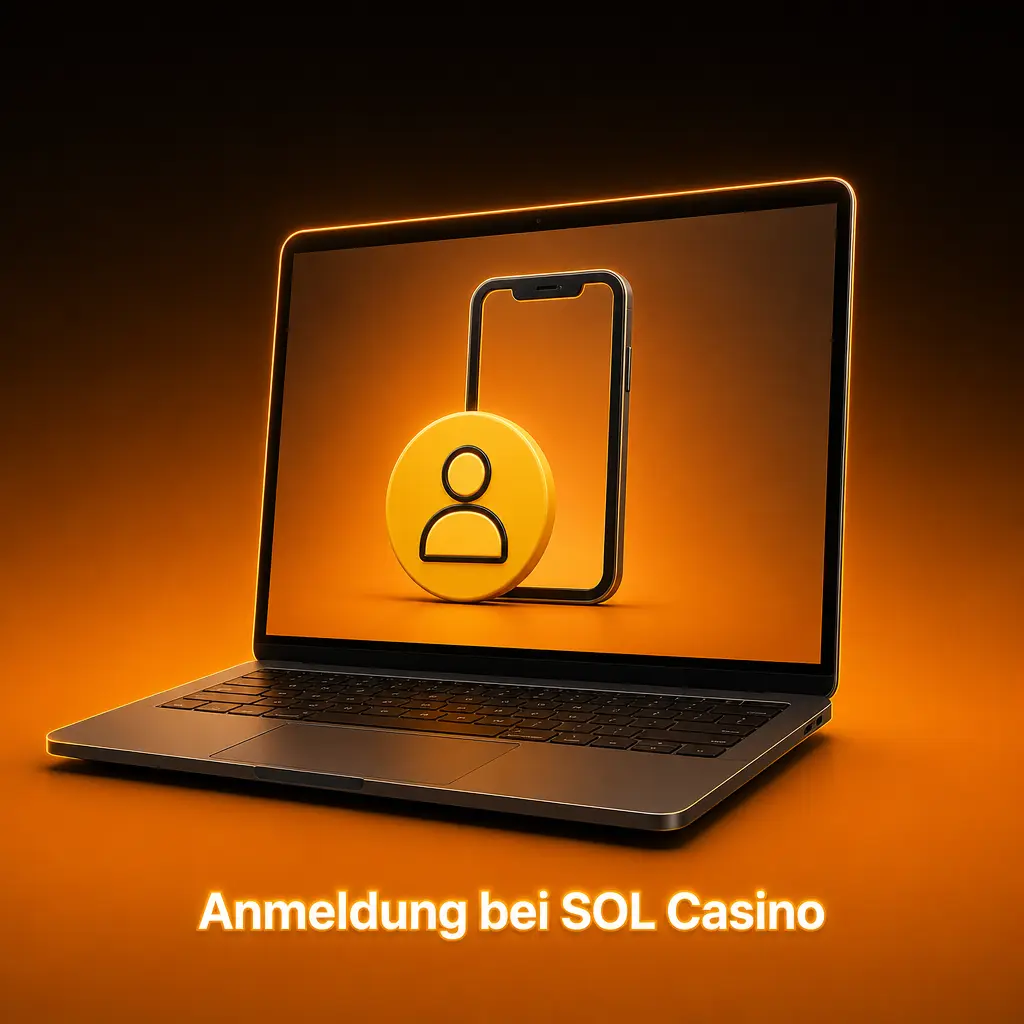 SOL Casino Anmeldeformular mit E-Mail und Passwort Eingabefeldern für schnellen Kontozugriff
