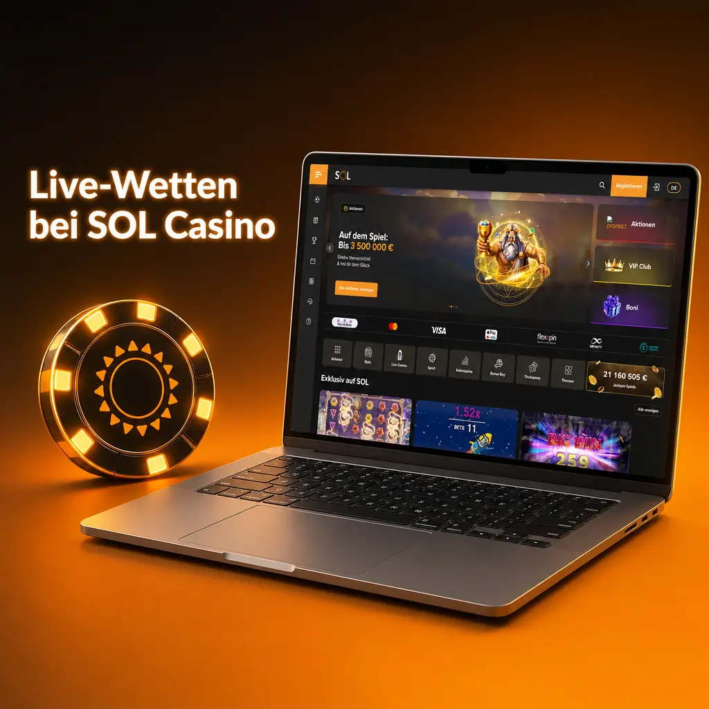 Live-Wetten bei SOL Casino: Echtzeit-Märkte auf Fußball, Tennis, Basketball und mehr mit aktuellen Quoten