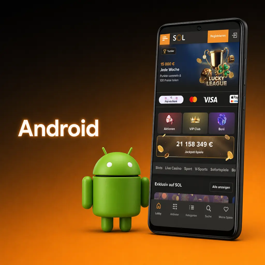 SOL Casino Android-App APK-Download ab Android 5.0 für Smartphones und Tablets